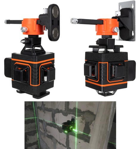 Rotační laserová vodováha 360 stupňů BIGSTREN 4D křížový laser Zelený 00018763